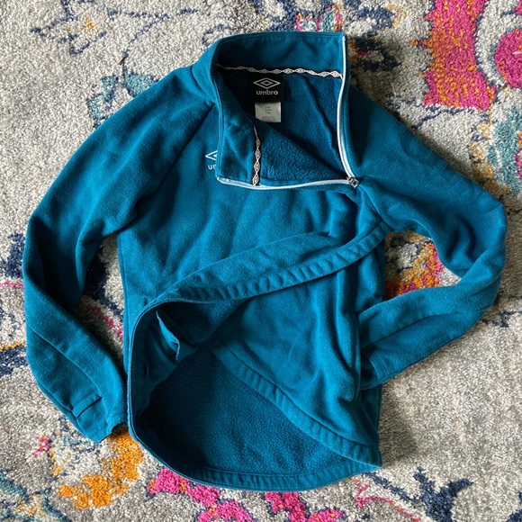 Umbro Teal Girls 6 Half Zip Sweatshirt - Picture 2 of 5